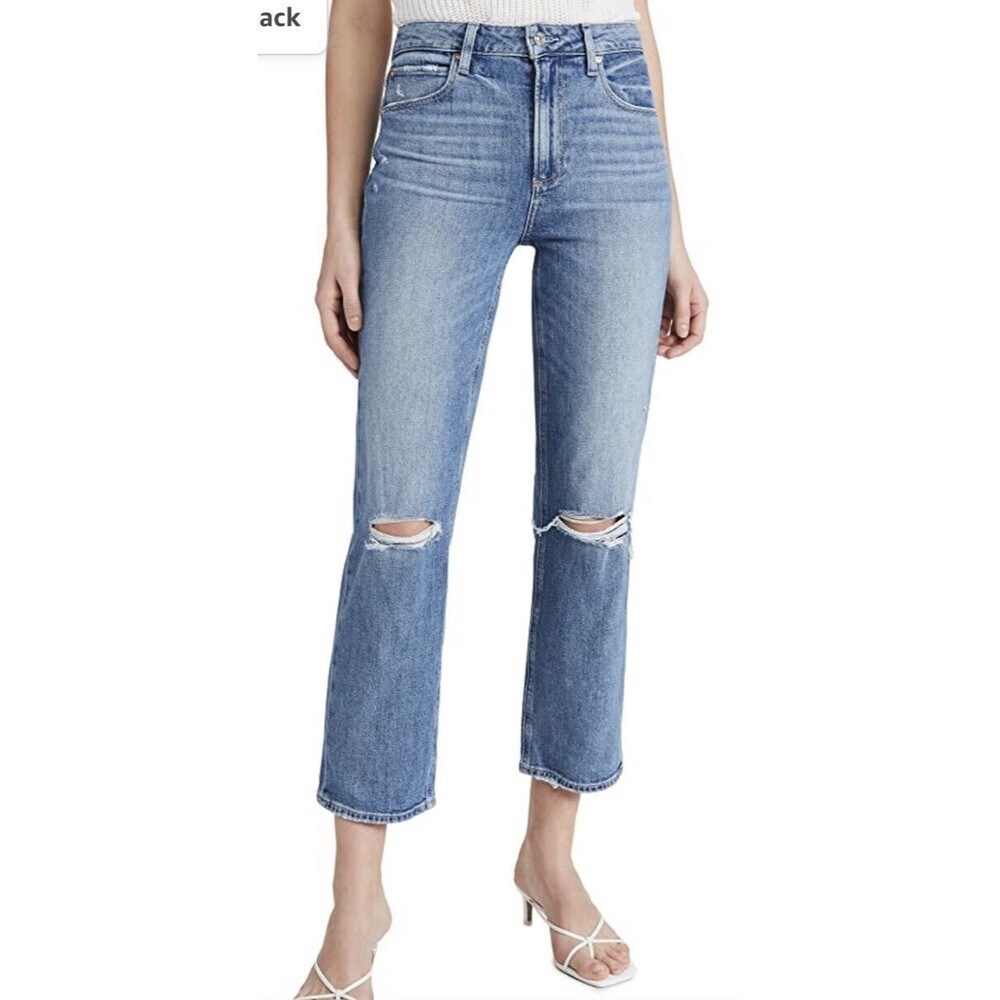 Paige Women’s Size 24 Sarah Straight Ankle Jeans Solera Destructed Preowned